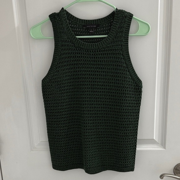 Ann Taylor Dark Green Knit Tank Top - Picture 2 of 4